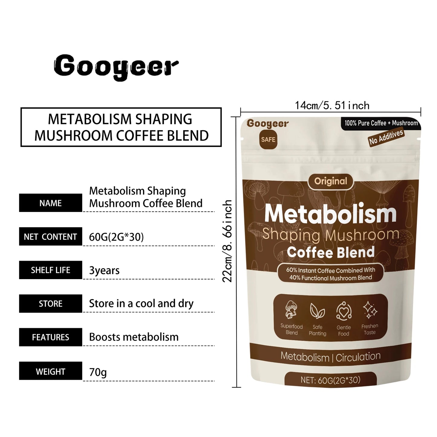 "Googeer Slim Mushroom Coffee