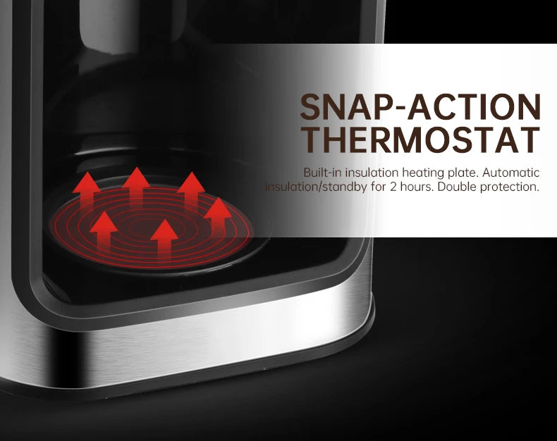 Fully automatic American coffee machine，Coffee beans or powder can be used，Electric grinding drip coffee machine 2-in-1