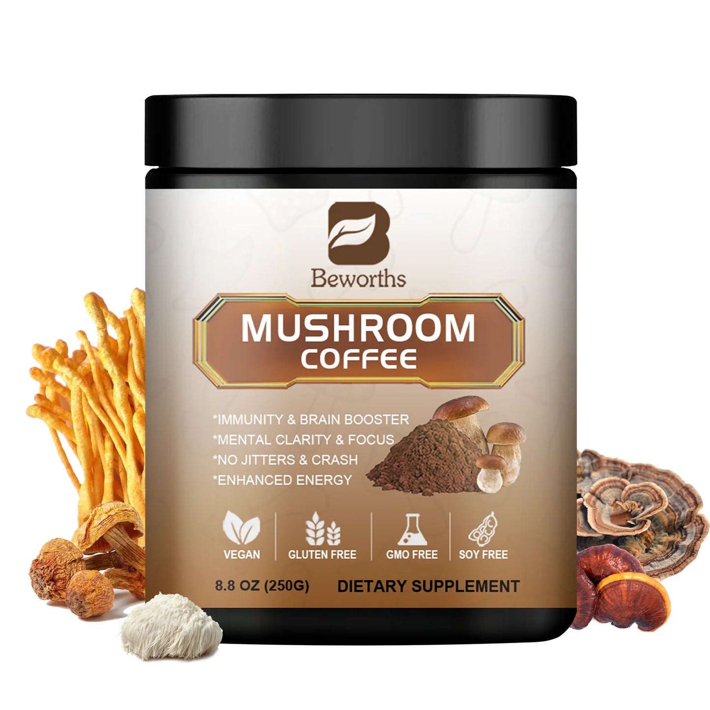 BWEORTHS Reishi & Lion’s Mane Mushroom Coffee