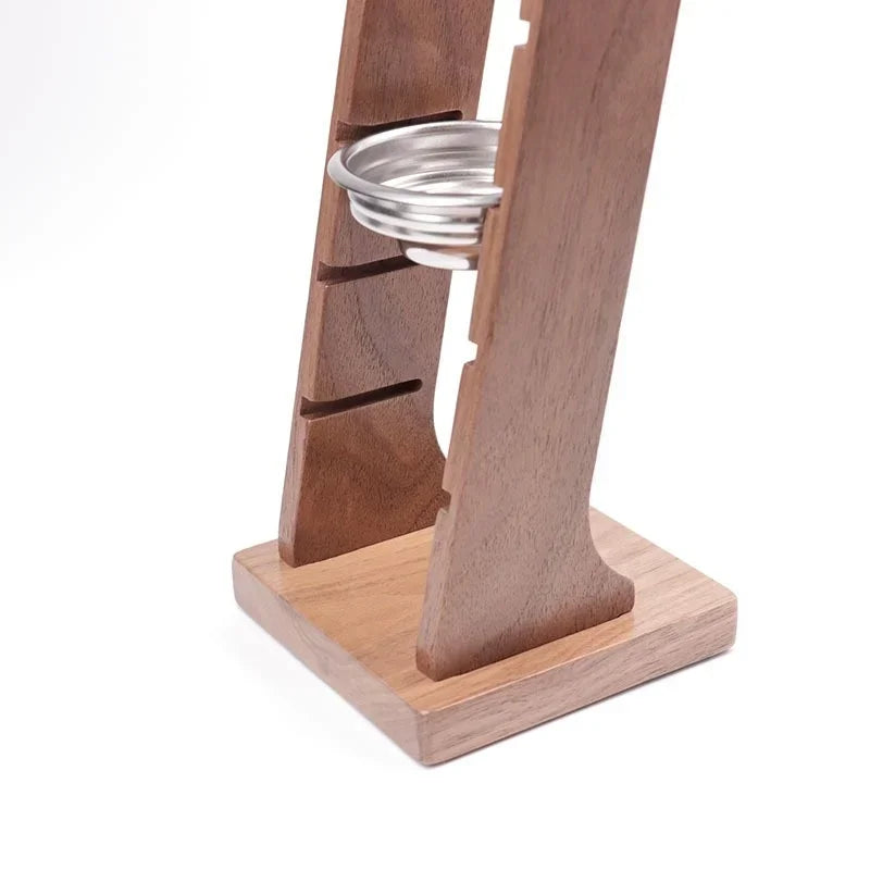 Coffee Powder Bowl Storage Rack Storage Rack Walnut Espresso Basket Display Rack Suitable for 51/53/58mm Universal Barista Tools