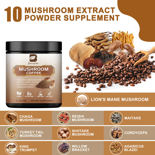 BWEORTHS Reishi & Lion’s Mane Mushroom Coffee