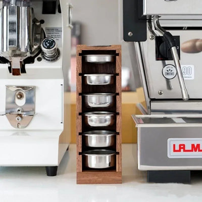 Coffee Powder Bowl Storage Rack Storage Rack Walnut Espresso Basket Display Rack Suitable for 51/53/58mm Universal Barista Tools