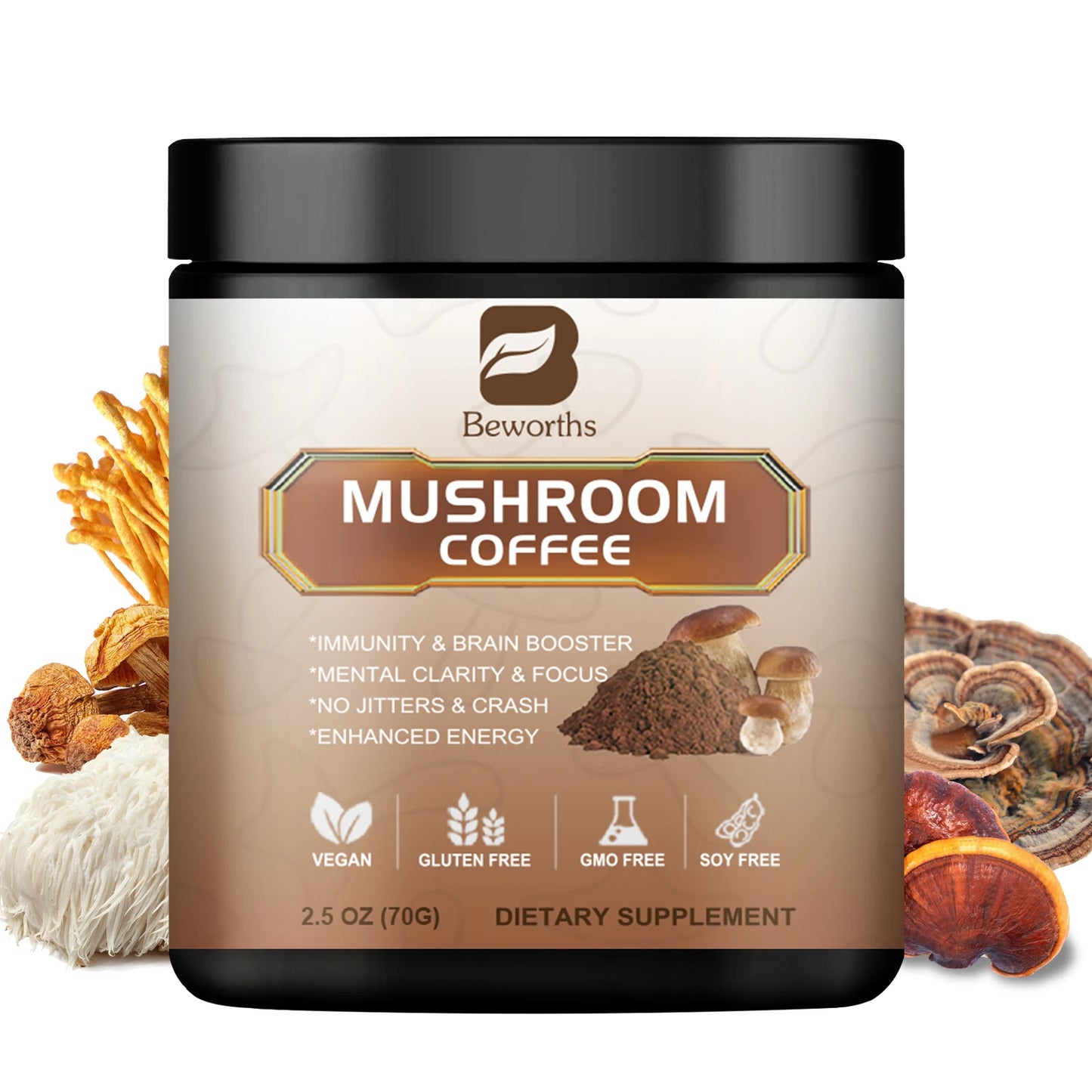 BWEORTHS Reishi & Lion’s Mane Mushroom Coffee
