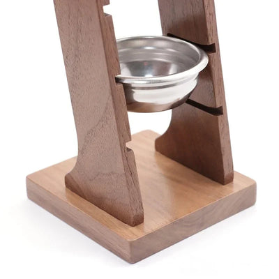 Coffee Powder Bowl Storage Rack Storage Rack Walnut Espresso Basket Display Rack Suitable for 51/53/58mm Universal Barista Tools