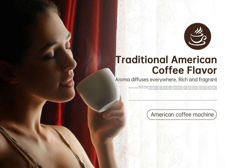 Fully automatic American coffee machine，Coffee beans or powder can be used，Electric grinding drip coffee machine 2-in-1
